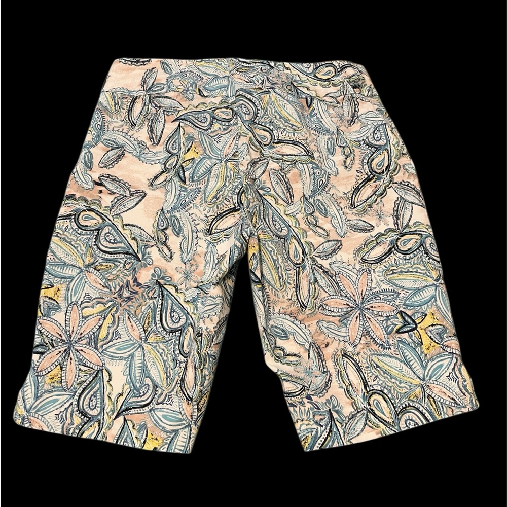 Zac & Rachel Cream and Blue Flat Front Shorts